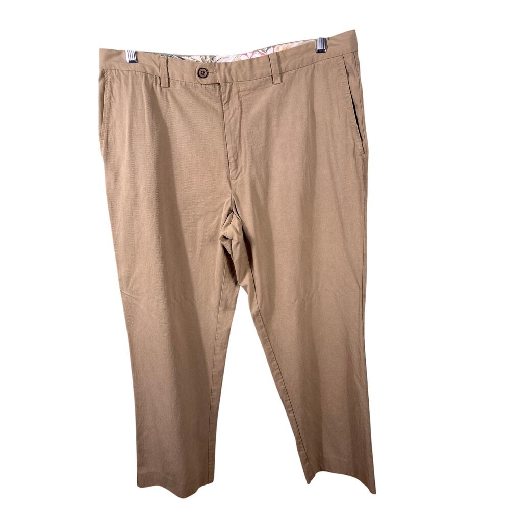 Tommy Bahama Pants Men's Size 38x32‎ Brown Silk Cotton Breathable Summer Slacks